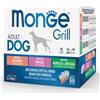 Monge grill megapack 12x100 g mix adult salmone, maiale e agnello