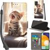 PHINIENLAND Cover per Samsung Galaxy A53 5G custodia portafoglio Gatto | 3 scomparti carte, 1 tasca banconote, Chiusura magnetica, Supporto, Pelle PU flip cover per Samsung A53 5G