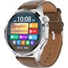 RORIOS Smart Watch per Uomo Donna Chiamate Bluetooth Monitoraggio Della Salute Orologio da Polso Intelligente Fitness Sportivo IP68 Impermeabile Smartwatch Marrone