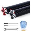 VEVOR Molle di Torsione per Porte da Garage, Coppia di Φ5,94 x Φ50,8 x 711 mm, 16000 Cicli, Rivestimento Elettroforetico Nero per SostituI, con Barre di Avvolgimento, Guanti e Chiave di Montaggio