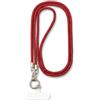 AOKSUNOVA - Cordino per cellulare lungo, portachiavi scintillante con strass, cinturino per telefono da indossare al collo, colore rosso