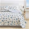 Great Bay Home Set di biancheria da letto King Size - Piumino estivo in stile spiaggia con federe, 3 pezzi, copriletto double-face, copriletto trapuntato leggero e marino, collezione Bali, blu