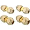 PATIKIL Set Connettore per Giunto di Estensione Tubo, 4pz Adattatore Accoppiamento Tubi Rame AC Saldatura Gratuita con Dadi Svasati Tubo Rame Diametro 1/4 e 3/8 HVAC Refrigerazione