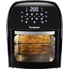 BEPER P101FRI012 Friggitrice Aria Calda, Girarrosto, Forno, Tostapane, Essiccatore,12 L, 1800W, Pannello Touch, 8 Programmi, Accessoriato, Regolabile, Nero
