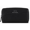 Armani Exchange Wallet Zip Around, Portafoglio Bi-Fold Donna, Nero, Einheitsgröße