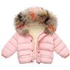QINQNC Giubbotto Neonato 0 3 Mesi Cappotto Piumini Felpa con Cappuccio Cerniera Inverno Mantieni i Bambini Caldi Vestiti di Colore Cappotti Giacca Bambino Ragazzi Pelliccia (Pink, 12-18 Months)