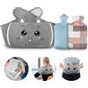 NAJILI Borsa dell'acqua calda da 1 l, in gomma con rivestimento e fodera in vita, set da 3 cinture per bottiglia d'acqua calda, per collo, spalle, schiena, piedi, riscaldamento in vita per bambini,