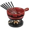 KUHN RIKON Set per fonduta di formaggio Winterwonderland rosso, Ø 23 cm, capacità 2,6 litri, per 4-6 persone, ideale con amici e familiari, contiene 6 forchette, un rechaud e un bruciatore per pasta