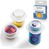 Stasher Confezione da 3 coperchi elastici riutilizzabili in silicone di alta qualità, piccoli, trasparenti, da 6,3 cm, con chiusura ermetica, senza BPA, senza perdite, lavabili in lavastoviglie,