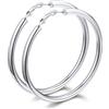 Bestyle Orecchini Cerchio Donna 80mm in Acciaio Inossidabile Orecchini Donna Acciaio Colore Argento Orecchino Leggero e Scintillante Confezione Regalo