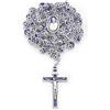 Mondo Cattolico - Rosario cattolico con perle in vetro blu in filigrana di Papa Francesco. Ideale come regalo religioso