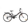 Multibrand Distribution Probike Folding City - Bicicletta pieghevole da 24, 6 marce, adatta per donne, ragazze da 135 a 160 cm (nero1 rosa + parafango)