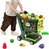 Generico Carrello della Spesa Giocattolo Educativo - Kit Gioco di Ruolo con Frutta e Verdura Finta | Struttura Stabile con Ruote Silenziose per Bambini 3-6 Anni | Regalo Compleanno/Natale con 25 Accessori in T