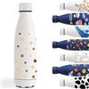 Grsta Borraccia Termica, 500ml Borraccia Bambini, Borraccia Termica Personalizzata con Bianco, Borraccia Metallo Senza Perdite, Borraccia Bambini Acciaio, per Campeggio, Scuola, Ciclismo, Uffici, Bianco