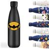 Grsta Borraccia Termica, 500ml Borraccia Bambini, Borraccia Termica Personalizzata con Diavolo, Borraccia Metallo Senza Perdite, 18/8 Acciaio Inox, Termos per Scuola, Uffici, Campeggio, Ciclismo, Nero