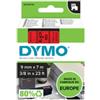 DYMO Nastro D1 standard 409170 - 9 mm x 7 mt - PL - nero-rosso - Dymo (unità vendita 1 pz.)