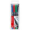 STABILO Pennarelli OHPen 843 universal permanente - punta media 1,0mm - astuccio 4 colori - Stabilo (unità vendita 1 pz.)