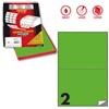 MARKIN Etichette adesive C-509 - in carta - permanenti - 210 x 148,5 mm - 2 et-fg - 100 fogli - verde fluo - Markin (unità vendita 1 pz.)