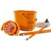 PERFETTO Kit per pavimenti Secchiostrizza - secchio con strizzatore 12 L + mop 240 gr + manico da 130 cm - arancione - Perfetto (unità vendita 1 pz.)
