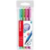 STABILO Pennarello PointMax punta feltro - punta 0,80mm - Stabilo - astuccio 4 colori: azzurro,verde,rosa,viola (unità vendita 1 pz.)