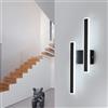 Comely Applique LED da Parete Interno, 32W 3600LM Lampada da Parete LED Moderno, Nero Lungo Lampada a Muro per Camera da letto Soggiorno Bagno Corridoio, Bianco Freddo 6500K