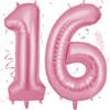 OFFCUP Palloncini Compleanno Rosa 101 CM, Palloncino Numero 16/61, Foil Palloncini Numeri, Giganti Palloncini Numeri, Decorazioni Festa Compleanno, Gonfiabili Pallone per Anniversario
