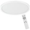 Eglo Campaspero - Plafoniera LED, dimmerabile con telecomando, rotonda, in plastica nei colori bianco, lampada per parete e soffitto, colore luce bianco caldo, bianco freddo, Ø 30 cm