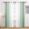 DWCN Tende velate in finto lino sfumato color salvia chiara, lunghe 243,8 cm, per camera da letto e soggiorno, set di 2 tende a pannello con occhielli nella parte superiore, 133 x 244 cm di lunghezza,