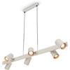 BRILONER - Lampadario a sospensione con spot, orientabile, attacco 6x GU10, lampadario soggiorno, lampadario cucina, lampadario camera da letto, 110x24,9x120 cm, grigio chiaro-caffè