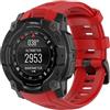 GIOPUEY Cinturini Compatibile con Garmin Instinct 3 50mm, Morbido Silicone Cinturino [Resistente all'Usura] [Traspirante] - Red
