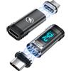 HanCenDa Confezione da 2 adattatori magnetici USB C per display digitale, adattatore dritto USB-C da maschio a femmina a 24 pin, PD 240 W, video 8K 40 Gbps per USB 4 Steam Deck, ROG Ally, Switch, PC