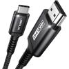 JSAUX Cavo USB C a HDMI 4K 1 Metri, Adattatore USB C (Custodia in Nylon e Alluminio) [Compatibile con Thunderbolt 3] per MacBook Pro/Air, iPad Pro/Air, iMac, Galaxy S23/S9 - Nero