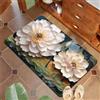 Hixingo Tappeto da Bagno Antiscivolo Assorbente, in Diatomite, Motivo Floreale di Loto 3D Tappeto ad Asciugatura Rapida per Ingresso Bagno Cucina e Doccia, con Fondo in Gomma (50x80cm,Verde)
