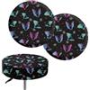 Wanyint Set di 2 coprisedili rotondi elasticizzati per sgabelli da bar, motivo ragnatela, per sedie da 33-38 cm, decorazione per la casa di Halloween