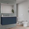 DEGHI Bagno completo con mobile sospeso 100 cm blu esotico 3 ante con specchio sanitari e miscelatori - Davis