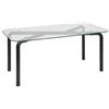 DEGHI Tavolo 180x90 cm in acciaio nero e vetro temperato - Rohan