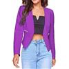 Generico 𝐁olero Elegante Donna Cerimonia Giacche Casual da Donna, Maniche Lunghe, Cardigan con Cerniera, Cappotto da Ufficio Coprispalle Lungo (Purple, XXL)