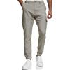 Indicode Uomini Booth Cargo Pants | Pantaloni in Lino e Cotone con 6 Tasche Dark Olive XL