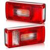 DARKGUARD Kit Luci Posteriori per Rimorchio 12v,E4 7Funzioni 2pcs Alogene Fanale Posteriori Rimorchio, Fanali Posteriori 12v con Fendinebbia Luce di Retromarcia Impermeabile Caravan Lampa per Furgoni