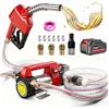 LIROPAU Elettrica Pompa di Trasferimento Diesel, Pompa Travaso Gasolio, pompa di estrazione diesel elettrica portatile, con 1 * 4.0AhBatterie, Autoadescante, Portatile, 45L/Min, 260W, Ugello, Tubo Flessibile