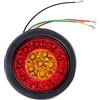Bediffer Fanale Posteriore Posteriore, 12-24V 16LED Fanale Posteriore Rotondo Rosso Giallo Indicatore di Direzione di Colore Chiaro Compatiblw con Camion Rimorchio Caravan RV