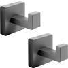 YUET 2 Pezzi Ganci Parete Quadrato Accappatoio Portasciugamani in Acciaio Inox Gancio Appendiabiti Asciugamani Parete Cucina Bagno Garage Montaggio Appendere Cappotto (Grigio)
