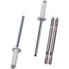 SKIR'CO 500 rivetti ciechi verniciati, 3,2 x 12 mm, in alluminio, DIN 7337, mandrino in acciaio, rivetti pop, punte da trapano incluse (bianco puro RAL 9010)
