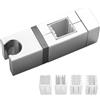 Pixaro Supporto per doccia portatile, supporto di ricambio per soffione doccia con 4 fibbie, staffa regolabile per qualsiasi asta doccia rettangolare
