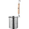 Cabilock 1pezzi Colino Scolapasta Acciaio Inossidabile Con Manico Legno Da Utensile Cucina Multifunzionale Per Scolare Pasta e Alimenti Fritti Design Pratico e