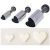 Graziano, Set 3 Mini Tagliapasta Espulsione Cuore Acciaio Inox - 0.8-1.4cm, Con Astuccio, Durevoli