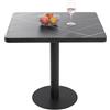 Mingone Tavolo da Pranzo Quadrato Tavolo da Cucina 80 x 80 x 75 cm Tavoli da bar con Piano in Effetto Marmo Nero Gambe in Ferro Metallo Verniciato, per Sala da Pranzo, Cucina, Soggiorno