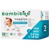 Bambiboo Pannolini Monouso in Bambù - Pannolini per Bambini Amici della Pelle - Protezione della Pelle - Alta Assorbenza - Taglia 2, 25 pezzi