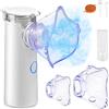 NEEMOSI Aerosol Portatile per Bambini Adulti Macchina Nebulizzatore Ultrasuoni Silenzioso,Inalatori aerosol elettrici con Maschere e Ugello,2 Modalità di Alimentazione Velocità di Atomizzazione Regola