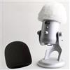 VIZEMO 2 microfoni antivento in schiuma per microfono con rivestimento in pelo, filtro anti-pop per microfono Blue Yeti, Blue Yeti Pro USB (confezione da 2) (bianco peloso + schiuma nera)